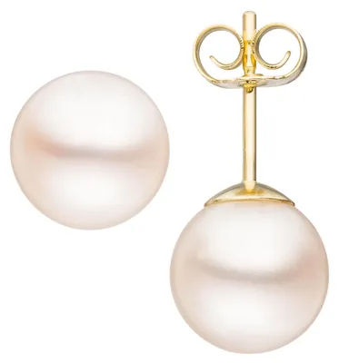Produktbild von Paar Ohrstecker mit Süßwasser Perlen 8,5mm 333 Gold Gelbgold Ohrschmuck Damen