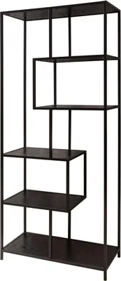 Zdjęcie produktu dla Półka SLIM LINE 185x77cm popielata czarna o wyglądzie drewna