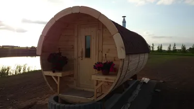 Immagine prodotto di Sauna a botte Sauna in legno 590 x Ø 1,97 m Sauna a botte Sauna a botte Sauna da giardino Saune