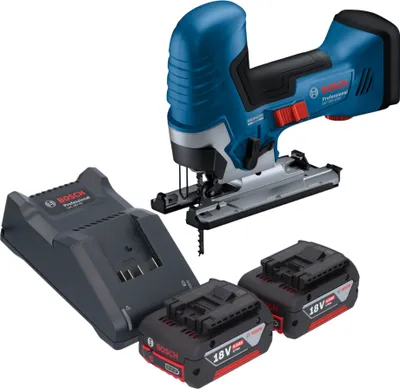 Produktbild von Bosch GST 18V-125 S Professional Akku Stichsäge 18 V 125 mm Brushless + 2x Akku 4,0 Ah + Ladegerät