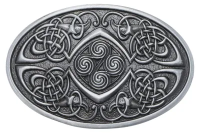 Imagen del producto de Hebilla celta, estilo vintage, metal con acabado en color plateado envejecido, para cinturones de 3,8 a 4 cm de ancho, un accesorio de moda