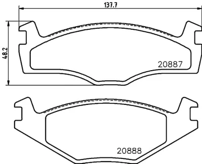 Produktbild von HELLA Bremsbeläge Satz Vorne Bremsklötze für VW GOLF III (1H1) 8DB 355 017-521