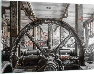 Produktbild von Bilder auf glas - Einteilig - Maschine Industrie Graffiti - 120x80cm - Glasbilder - Wandbilder - Bilder - Wanddekoration aus Glas - Glas Bilder - Wandbild auf Glas - GAA120x80-4304