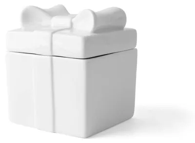 Porzellan-Geschenkbox, weiß, 10 cm, viereckig