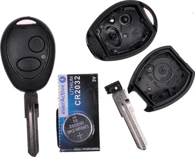 Produktbild von Auto Funk Schlüssel Fernbedienung 1x Gehäuse 2 Tasten + 1x Rohling NE75 + 1x CR2032 Batterie kompatibel mit Land Rover Freelander Discovery Defender