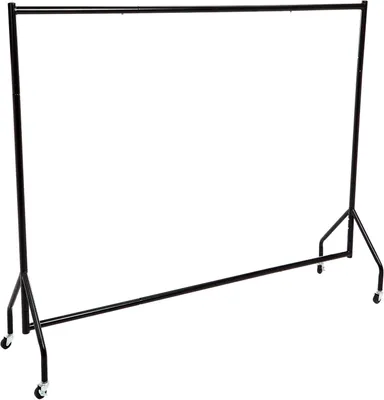 Produktbild von Kleiderständer auf Rollen – Kleiderständer aus Stahl – Werkzeuglose Montage – 180 x 152 cm – Schwarz