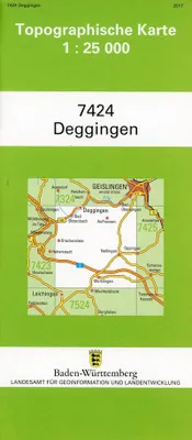 Obrázok produktu pre Topografická mapa Bádenska-Württemberska Deggingen