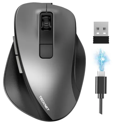 Produktbild von Bluetooth Kabellos +2 BT Ergonomische Funkmaus Aufladbar Grau maus