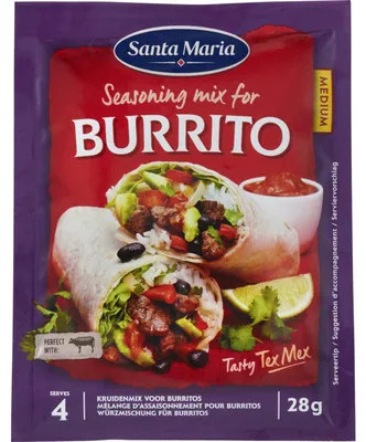 Immagine prodotto di Santa Maria Burrito Spice Mix 28g – Mix piccante per burritos