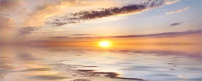 Produktbild von Wallario selbstklebendes Poster - Sonnenuntergang über dem Wasser, Größe: 80 x 200 cm