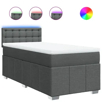 Produktbild von vidaXL Boxspringbett mit Matratze Dunkelgrau 90x190 cm Stoff