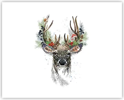 Produktbild von Poster - Poster ohne Rahmen - Surrealismus Hirsch Boho - 50x40 cm - Wand Bild - Wanddeko - Wandbilder - Kunstposter - Wandposter - Bilder - Kunstdruck - Wanddekoration - Wandbild - P2XAA50x40-4486