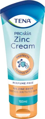 Produktbild von Beruhigende Creme mit Zinkoxid und Vitamin E für trockene und gereizte Haut - TENA Zinc Cream