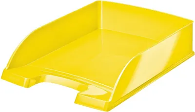 Image de Corbeille à courrier Wow Plus A4 polystyrène jaune Paquet de 5