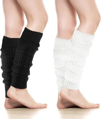 Produktbild von Paar gehäkelte Damen-Beinstulpen (52 cm), Vintage-Stil, für Winter, Frühling und Herbst