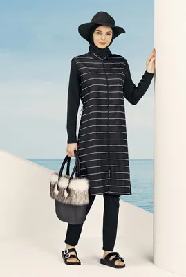 Produktbild von Hasema Burkini, Bademode, Hijab,Badeanzug, Tesettür Mayo, Swimwear N-608