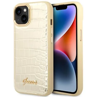 Obrázek produktu pro Guess GUHCP14SHGCRHD iPhone 14 6,1" zlaté/zlaté pevné pouzdro Croco Collection