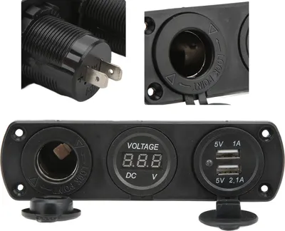 Zdjęcie produktu dla Ładowarka 3 w 1, listwa zasilająca, podwójne gniazdo USB, zapalniczka samochodowa, cyfrowy woltomierz LED do samochodów ciężarowych, łodzi i kamperów