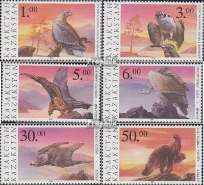 Produktbild von Briefmarken Kasachstan 1995 Mi 108-113 (kompl.Ausg.) postfrisch Greifvögel