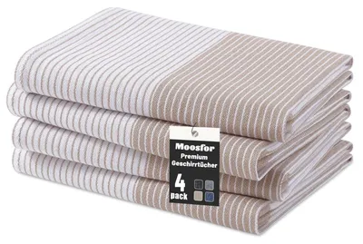 Produktbild von Geschirrtücher 100% Baumwolle 4er Set 46 x 72 cm Beige