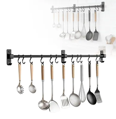 Image de Barre de suspension en aluminium avec 12 crochets réglables
