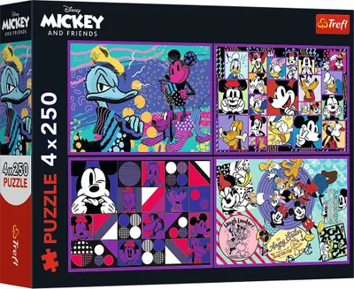 Immagine prodotto di Set di puzzle di Topolino, 4 confezioni da 250 pezzi ciascuna