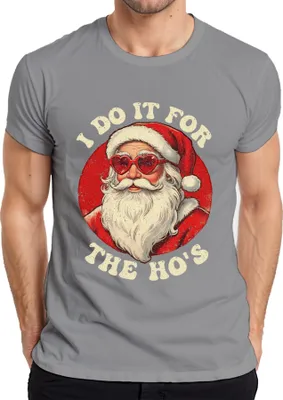 Produktbild von I Do It For The Ho's Weihnachtsmann Herzbrille Weihnachten Herren T-Shirt, Grau, XL