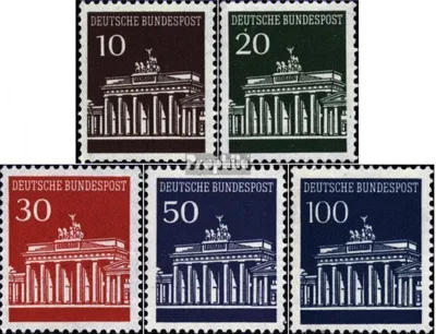 Produktbild von Briefmarken BRD (BR.Deutschland) 1966 Mi 506R-510R mit Zählnummer (kompl.Ausg.) postfrisch Brandenburger Tor