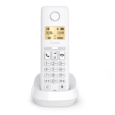 Zdjęcie produktu dla Gigaset PURE 100, Telefon analogowy/DECT, Zestaw słuchawkowy bezprzewodowy, Głośnik, 50 wejścia, Nazwa i identyfikacja dzwoniącego, Biały
