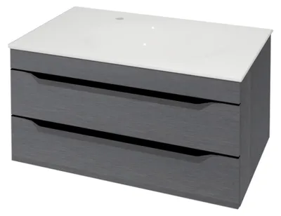 Productafbeelding van Kolpa MALAYA kast met wastafel, model OUM 80, kleur donkergrijs