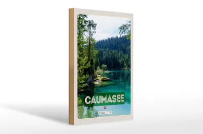 Produktbild von Holzschild Reise 20x30cm Caumasee Schweiz Berge Wälder Natur