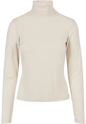 Produktbild von Urban Classics TB4732 | Ladies Modal Turtleneck Longsleeve Damen Rollkragen-Pullover - Farbe: whitesand - Größe: L