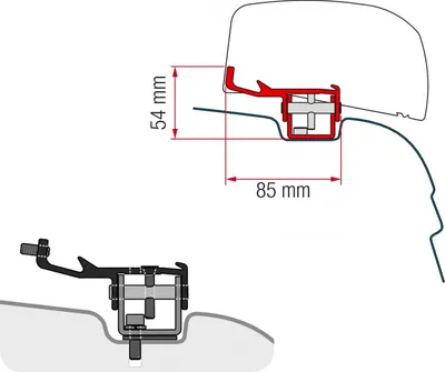 Produktbild von Befestigungskit für Fiamma® F40 Van |  passend für VW T5/T6 | kein Bohren