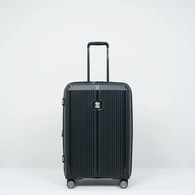 Image de Valise à roulettes Verage Rome Spinner taille M avec serrure à combinaison TSA – Valise à coque rigide extensible. Couleur : noir