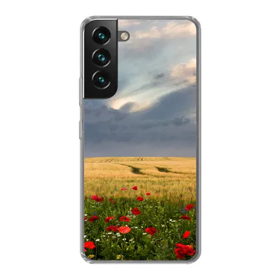 Produktbild von MuchoWow® Handyhülle Schutzhülle Hülle für Samsung Galaxy S22 Blumen - Weizen - Wolken Silikon Softcase Handy Hülle - Mobiltelefonhülle