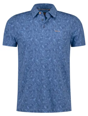 Produktbild von New Zealand Auckland Poloshirt für Herren mit Palmen-Print, 66% Modal und 34% Recyceltes Polyester, Blau, Gr. XL