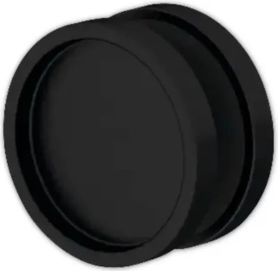 Produktbild von Pertura Griffmuschel-Paar Signe Rund zum Kleben Schwarz eloxiert Ø 65 mm