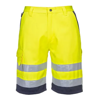 Image de Portwest L043 Short léger de sécurité en tissu mélangé Jaune/Navy Taille XXXL