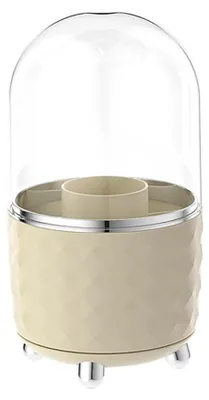 Image de Organisateur de maquillage rotatif - Boîte de rangement pour cosmétiques - Rotation à 360° - Étanche - Plastique - 12,2 x 12,2 x 21,9 cm