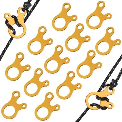 Image de Tendeurs de cordes pour tente en aluminium, lot de 12, pour l'extérieur