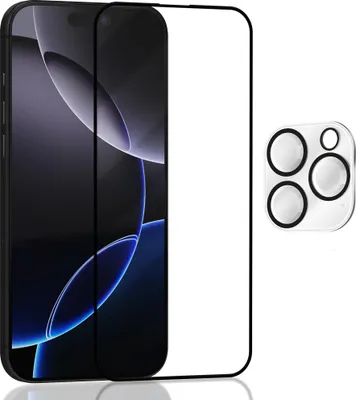 Obrázek produktu pro 1-balení iPhone 16 Pro Max Ochranné sklo na displej & 1-balení ochrana objektivu - Tvrzené sklo 9H - Super kvalita 3D