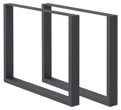 Produktbild von ECD Germany 2x Tischbeine / Tischkufen aus Vierkantprofilen, 90x72 cm, Anthrazit, pulverbeschichtete Stahl, Industriedesign, DIY Metall Tischgestell