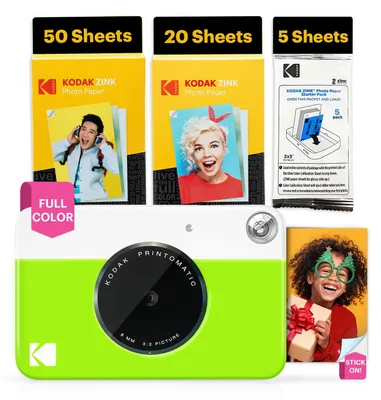 Produktbild von Kodak Printomatic Sofortbildkamera – 75 Blatt Paket – 5MP – Zink 2x3 Fotos – Tra