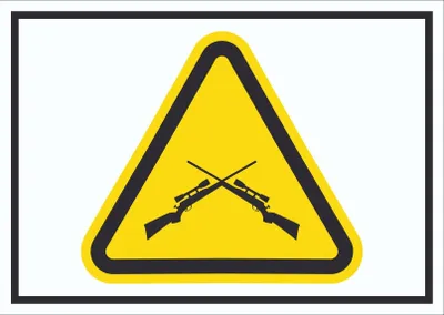Produktbild von Vorsicht Schusswaffengebrauch Schild Symbol A6 Rückseite selbstklebend