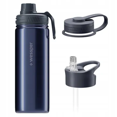 Immagine prodotto di Borraccia termica Wessper B3 THERMOSTEEL da 0,5 L, colore Luminous Blue, con 3 tappi