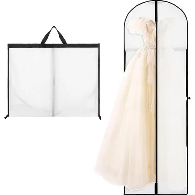 Immagine prodotto di Sacca per abiti, lunghezza 180 cm, larghezza 60 cm, pieghevole, traspirante, antipolvere, con maniglie, colore bianco