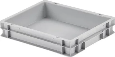 Produktbild von Eurobehälter mit geschlossenem Griff | HxBxT 7,5x30x40cm | 9 Liter | Grau | Eurobox, Transportbox, Transportbehälter, Stapelbehälter