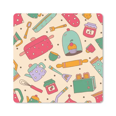 Produktbild von MuchoWow® Mauspad Mousepad Küche - Tee - Muster 30x30 cm - Mousepads - Maus Mat - Pad - Mausunterlage - Gaming