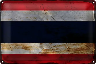 Produktbild von Blechschild Flagge Thailand 40x30cm Flag of Thailand Rost