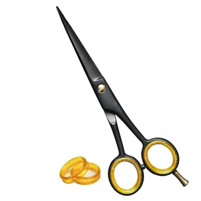 Produktbild von Professionelle Haarschere 6,5 Zoll Edelstahl Friseurschere Schwarz – Präzisions Haarschneideschere mit Fingerauflage, Ergonomische Barber